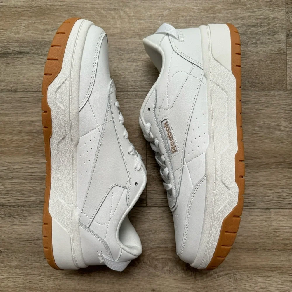 🆕 REEBOK Tech G Geo White Gold Gum Leather Sneakers - Picture 3 of 9